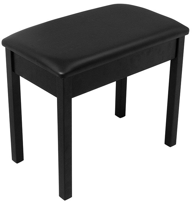 On Stage Keyboard / Piano Bench Flip-Top, Solid Wood & Vinyl in Black