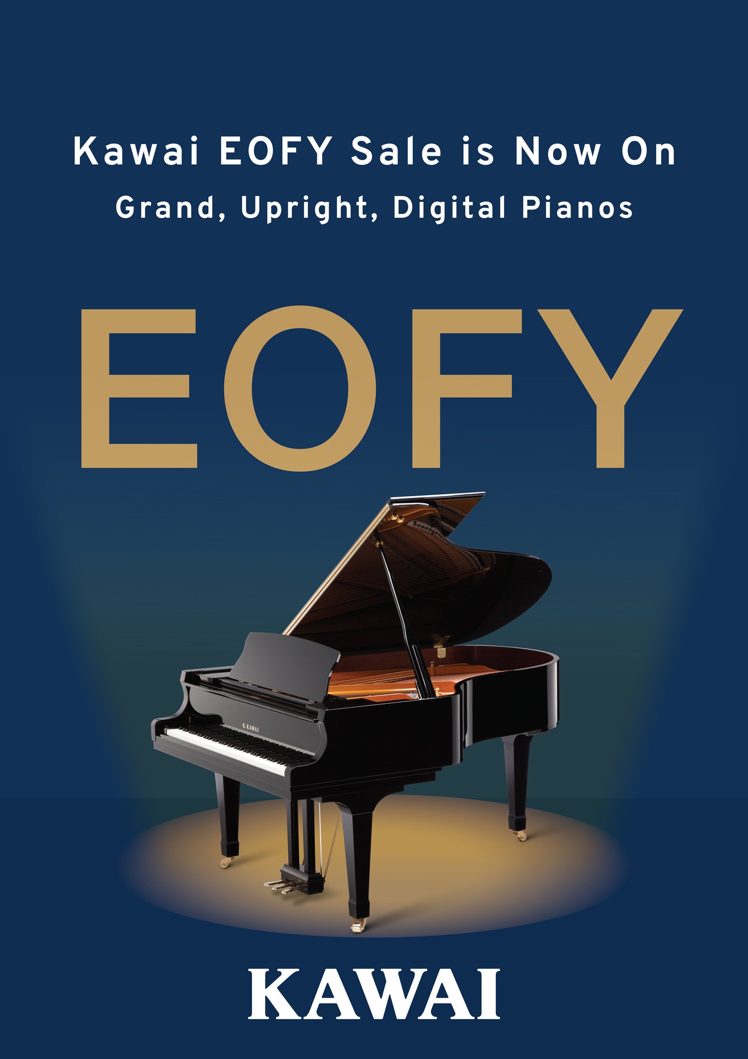 Kawai EOFY sale is now on - Grand, Upright and digital pianos all on sale until June 30.