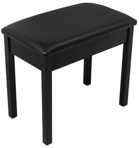 On Stage Keyboard / Piano Bench Flip-Top, Solid Wood & Vinyl in Black