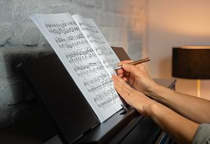 Sheet music on the Kawai CA701 music rest